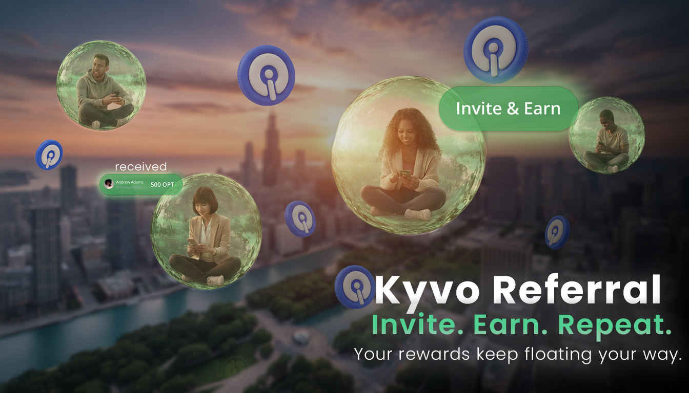 Kyvo Invite and Earn entry showing Invite button_recent invites_status