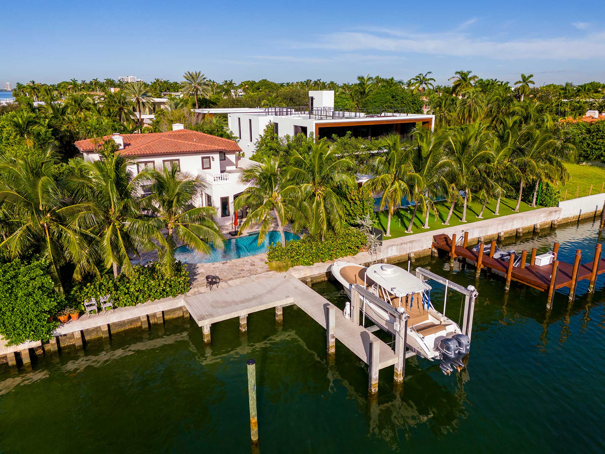 Naples waterfront property with boat lift