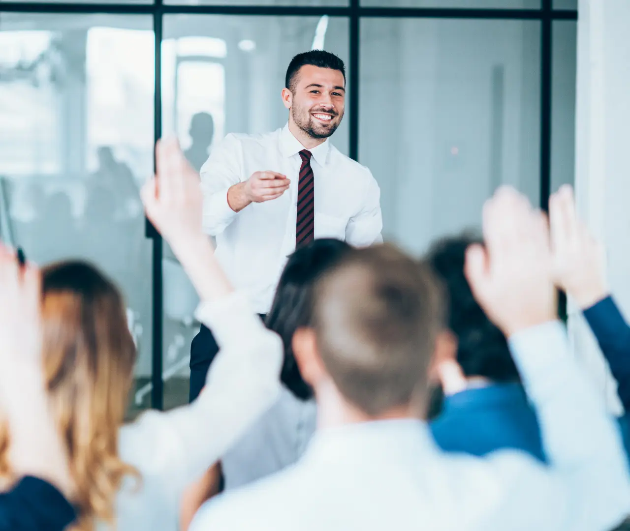 Man leading a training session