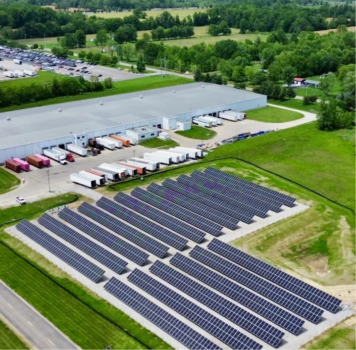 Commercial solar panel installation at Toyota manufacturing plant in Indiana by Emergent Solar