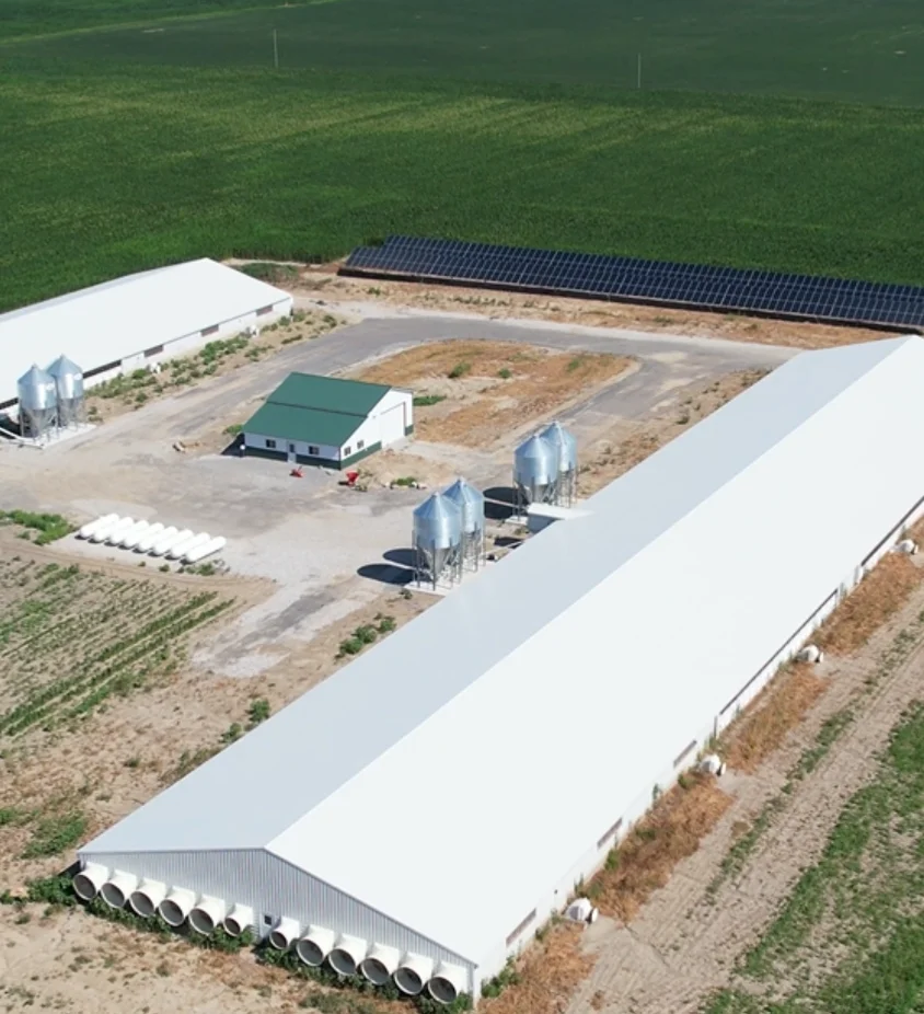 Solar panel system generating renewable energy on a rural Indiana farm