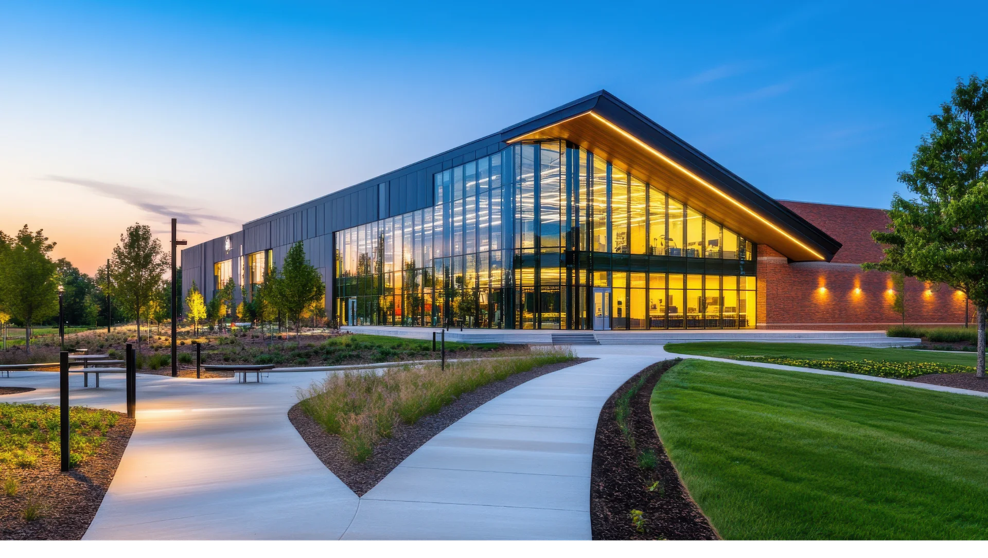 Solar panel installation on a school campus in Indiana supporting clean energy and sustainability
