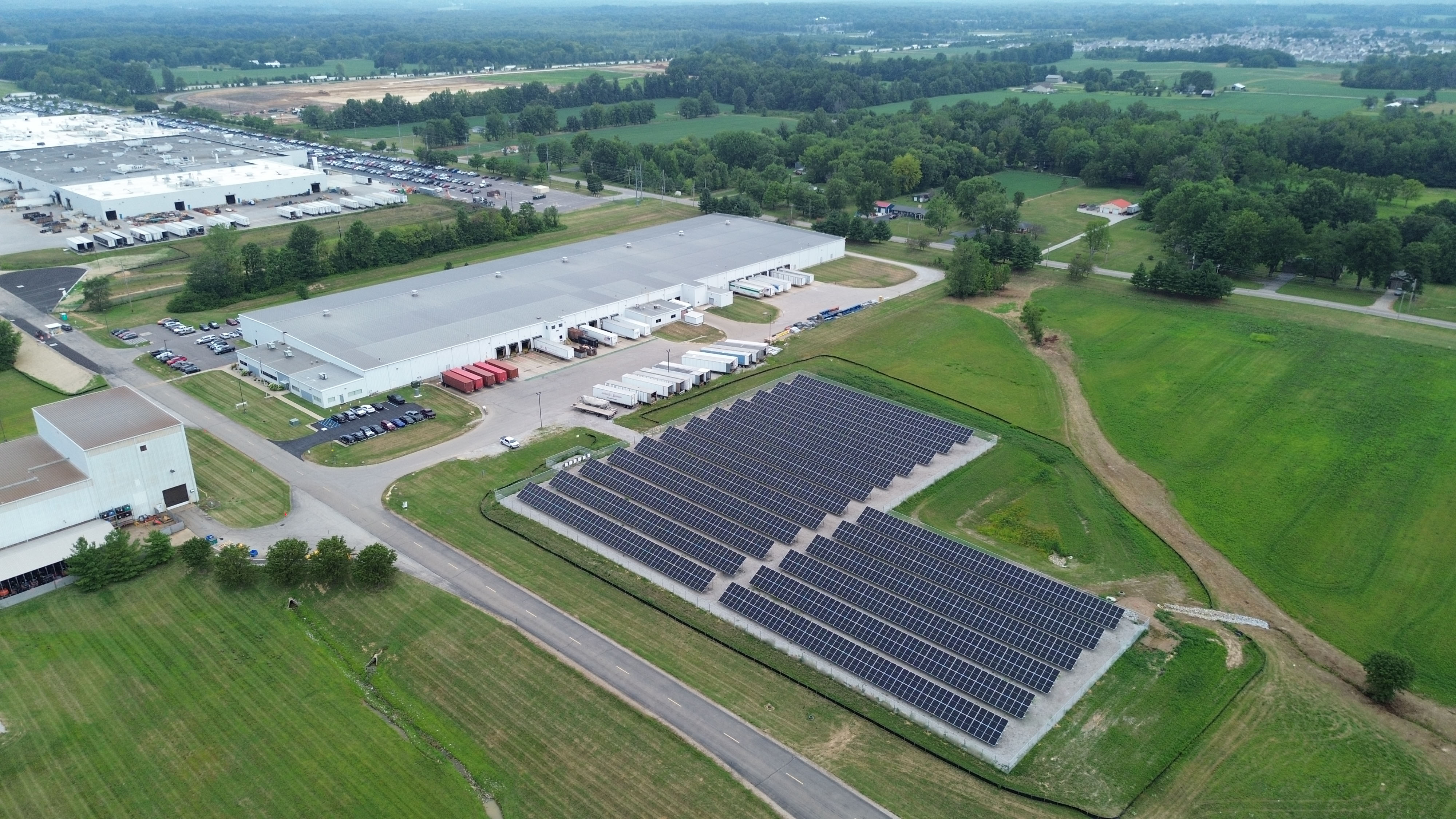 This is a large ground-mounted solar project designed and built by Emergent Solar Energy out of the Purdue Research Park for The Toyota Material Handling Plant in Columbus, Indiana. This project demostrates how on-site solar for advanced-manufacturing facilities can fix energy costs and help the company reach their carbon reduction and sustainability goals