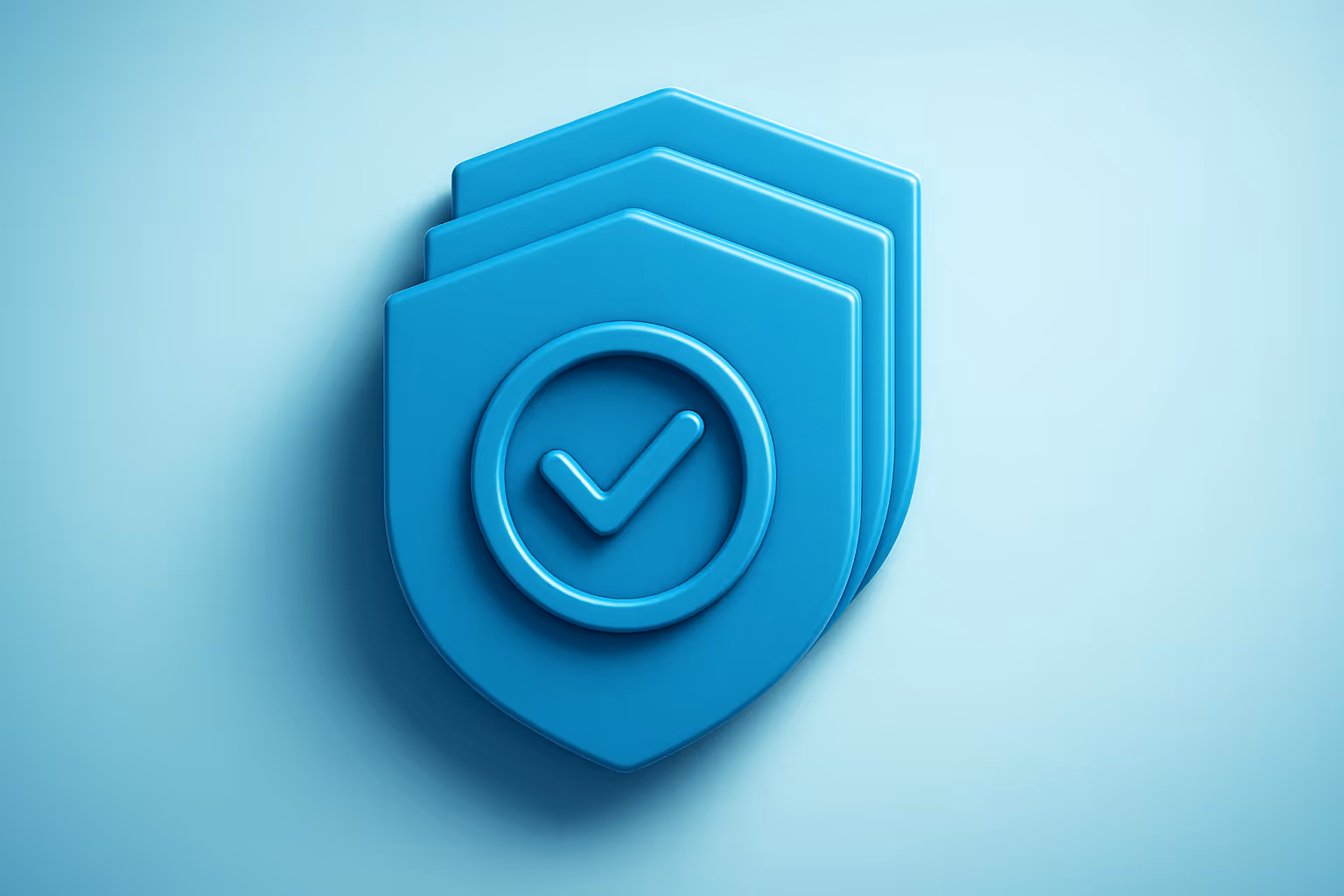 Ícono de escudo con protección de datos en azul