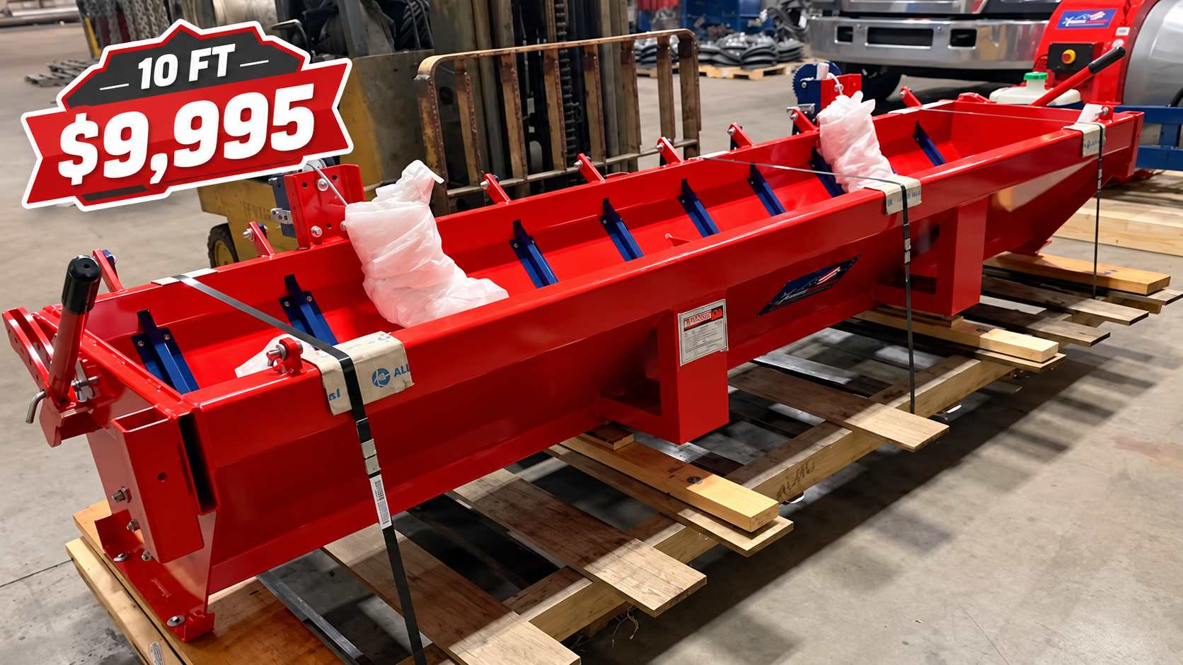 Amerispreader 10 ft chip spreader, red, rear view