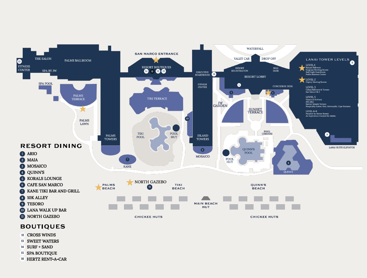 Map of JW Marriott Marco Island Beach Resort