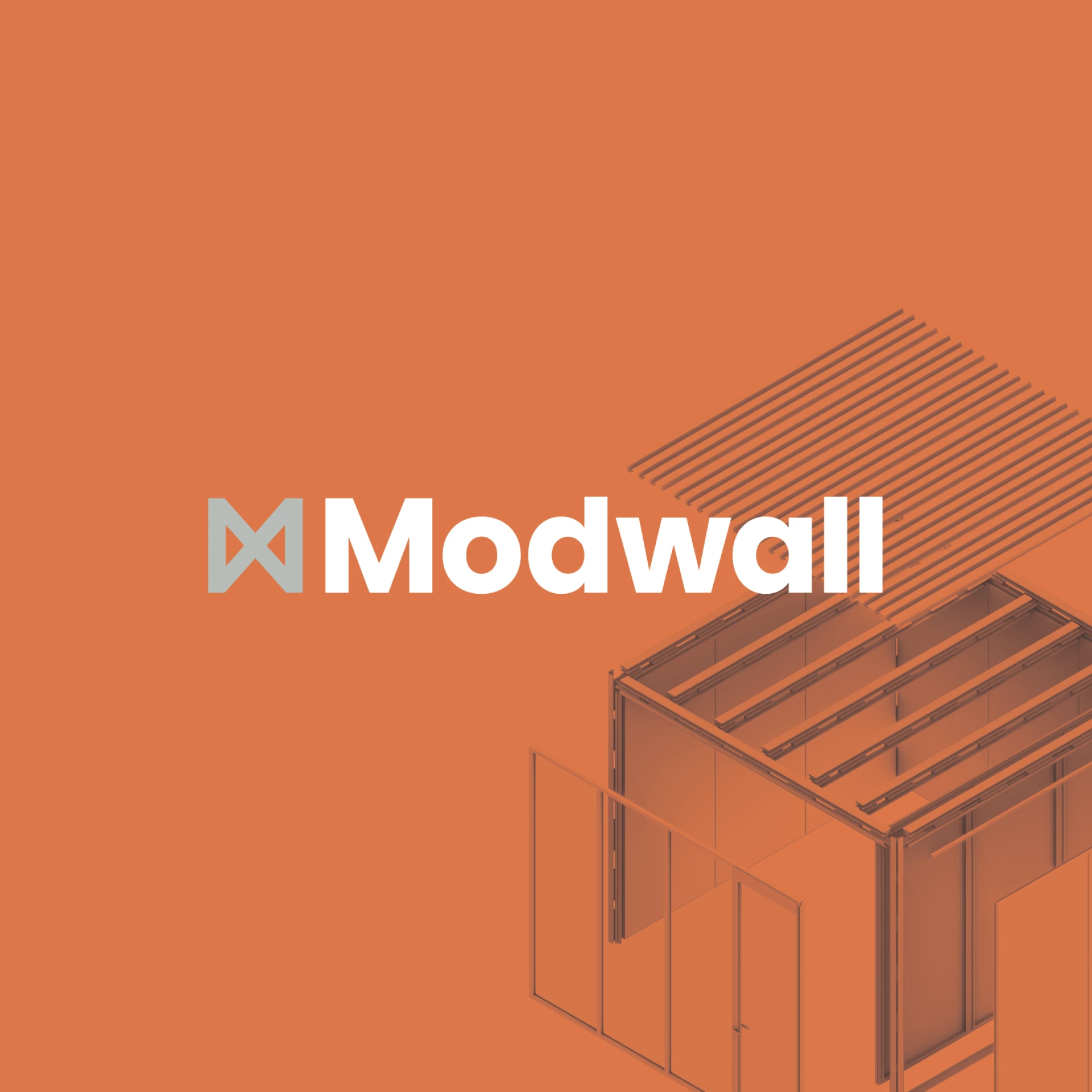 Modwall logo on vibrant orange background