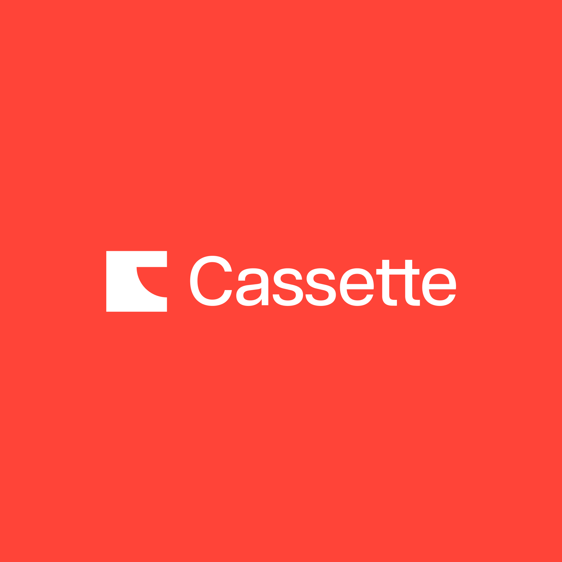Cassette Systems white logo on red background