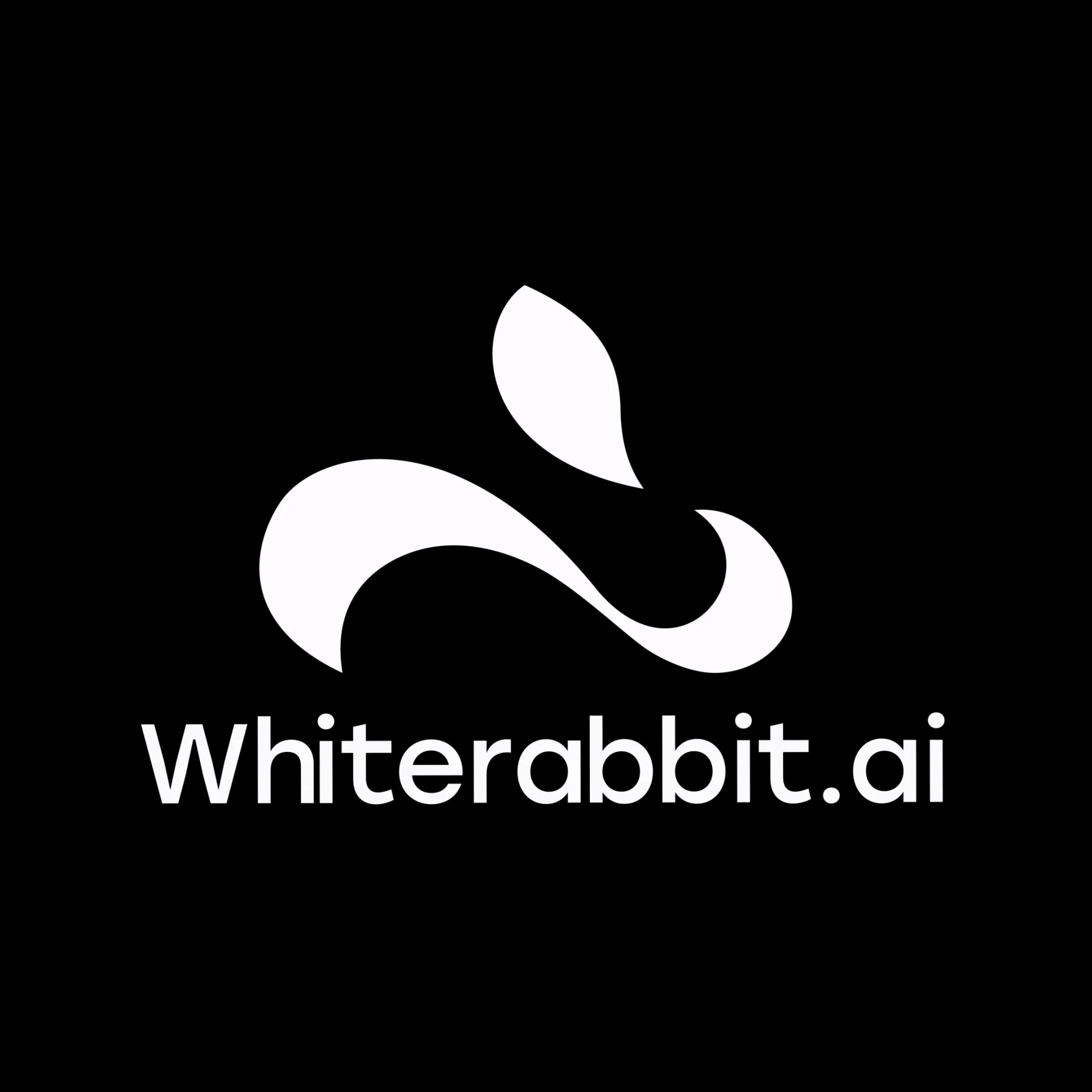 Whiterabbit.ai logo on dark background
