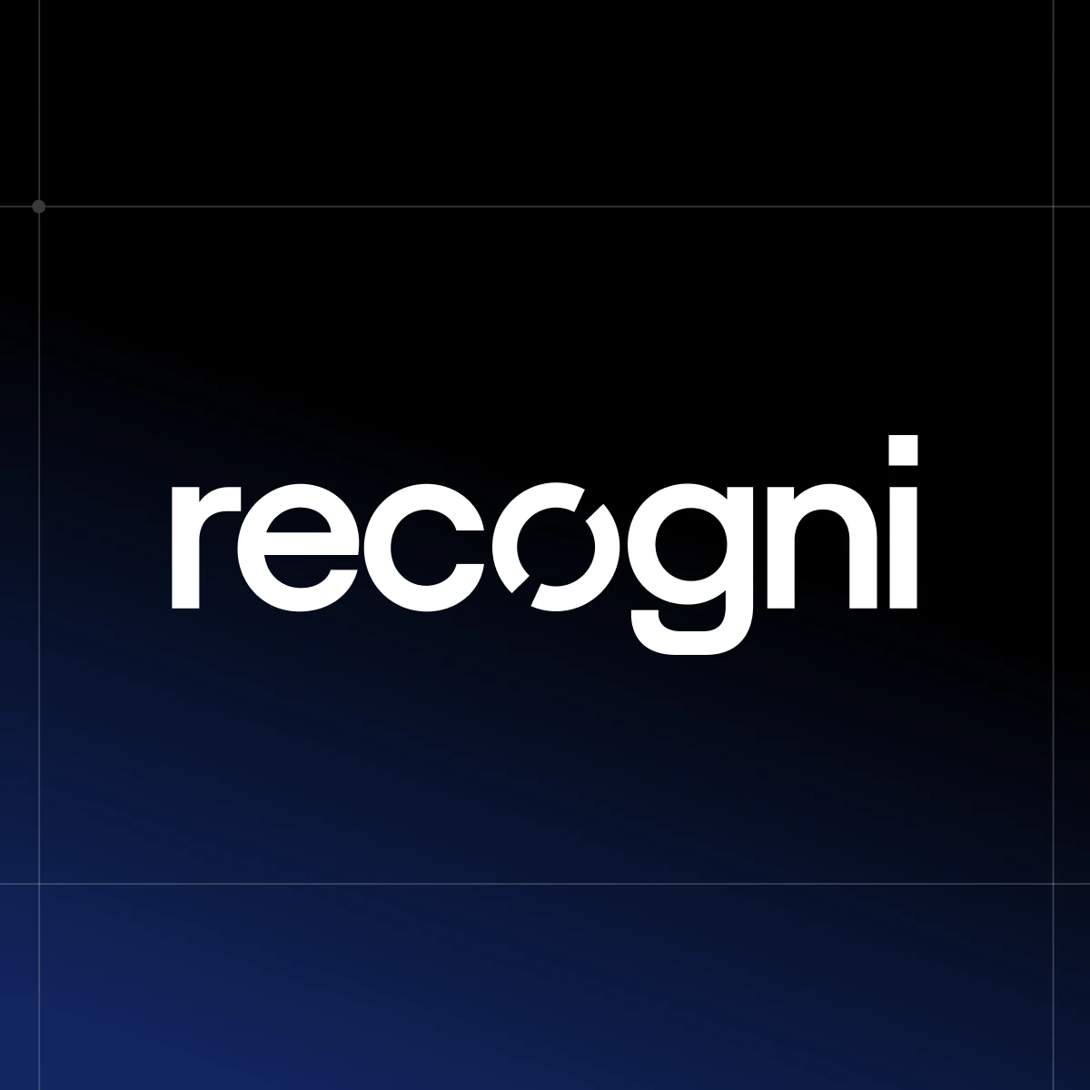 Recogni AI chip company brand identity on dark background