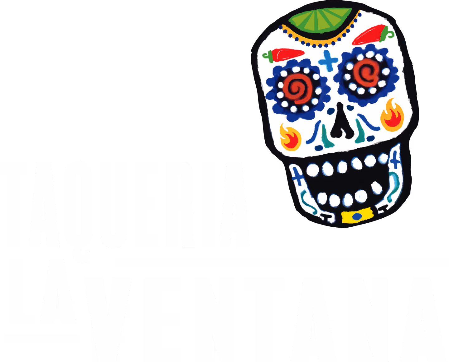 Taqueria La Ventana logo with colorful sugar skull