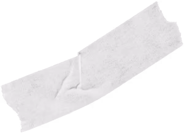 Tape strip top left corner