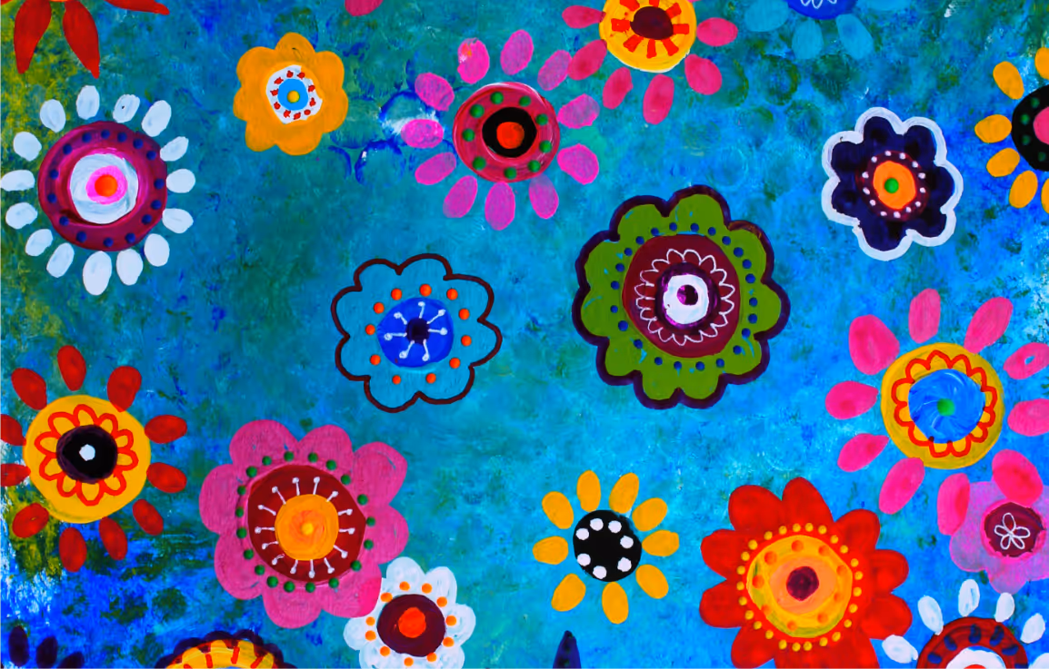 Colorful Mexican floral pattern