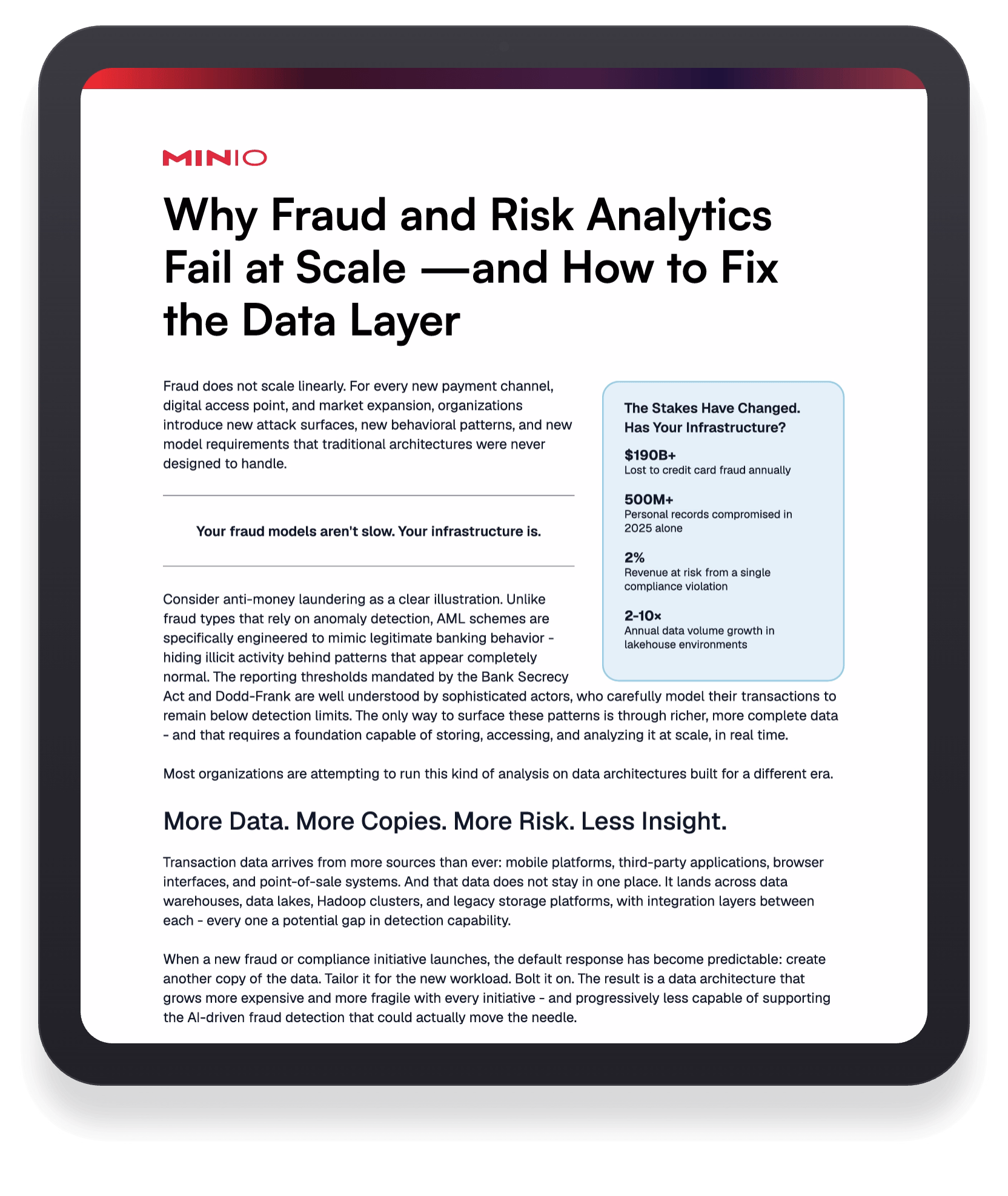 Article on why fraud and risk analytics fail at scale and the need to fix data infrastructure.