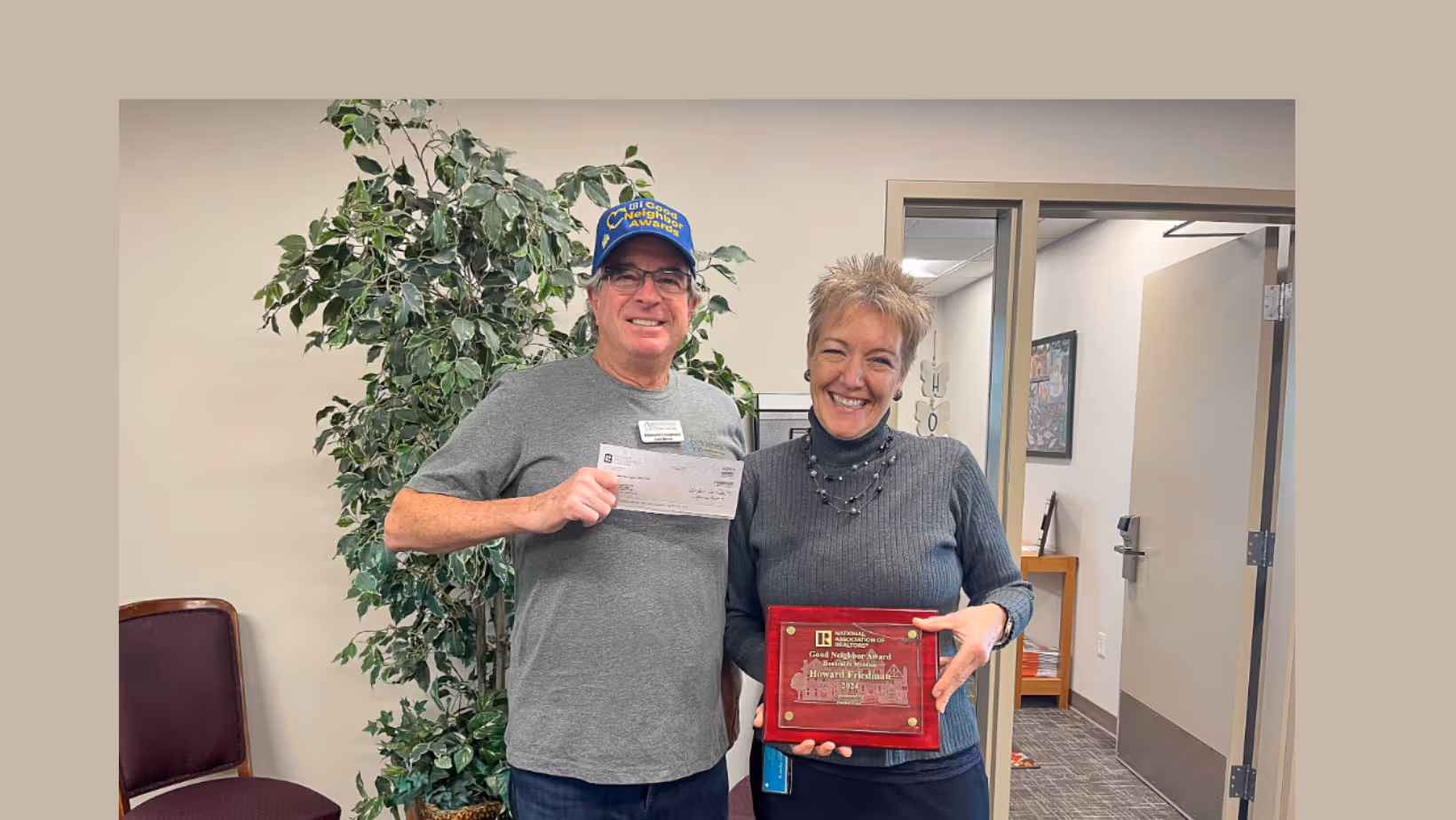 Howard Friedman Honored by NAR, Donates $2,500 to Bethlehem Inn