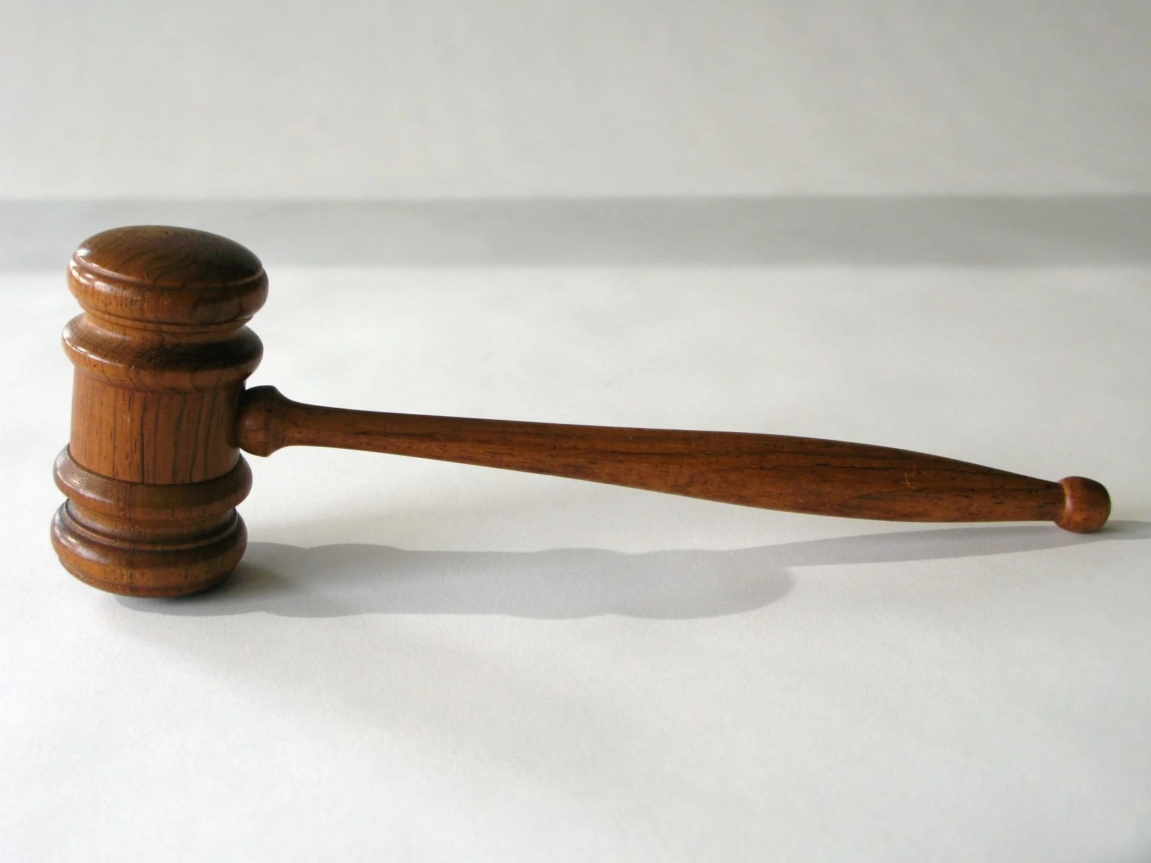gavel on white background