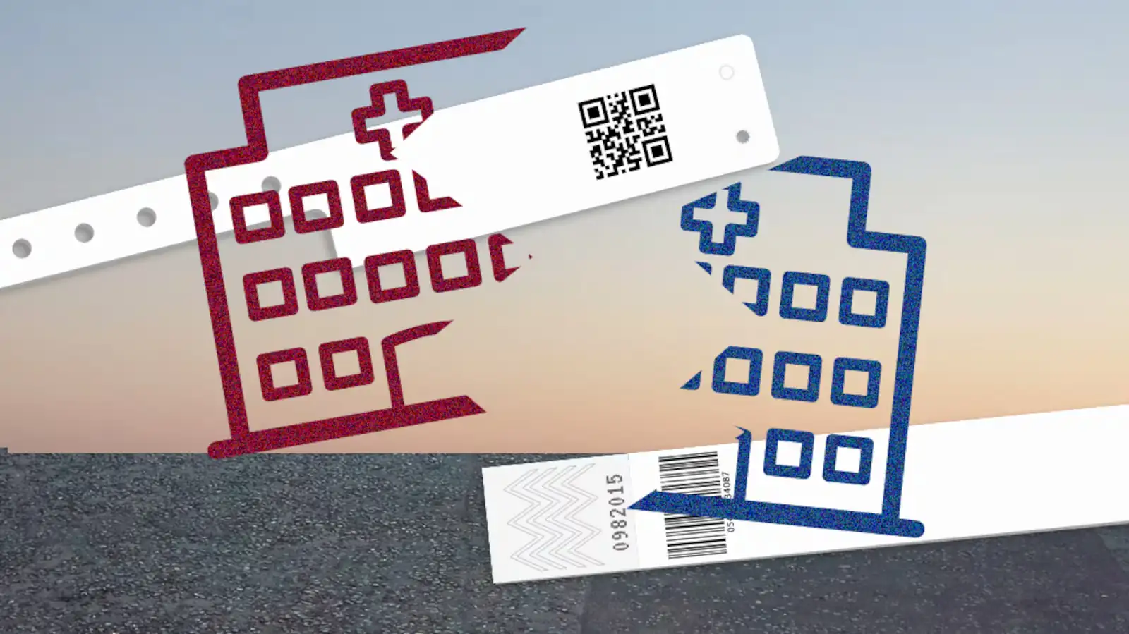 hospital illustration ripped in half