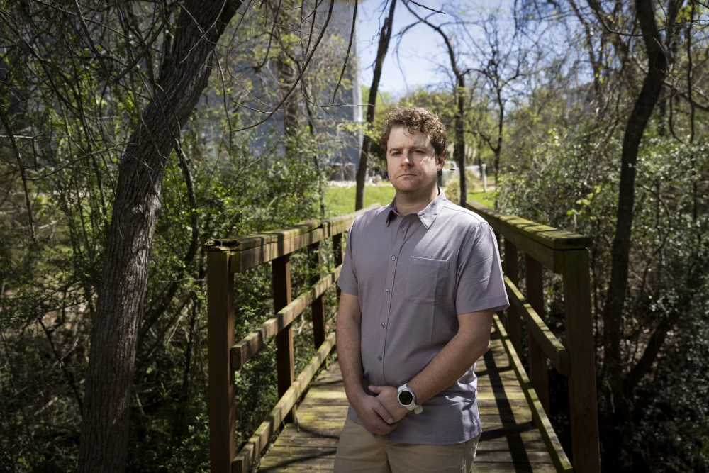 Randy Slaughter at his apartment in Bryan, Texas