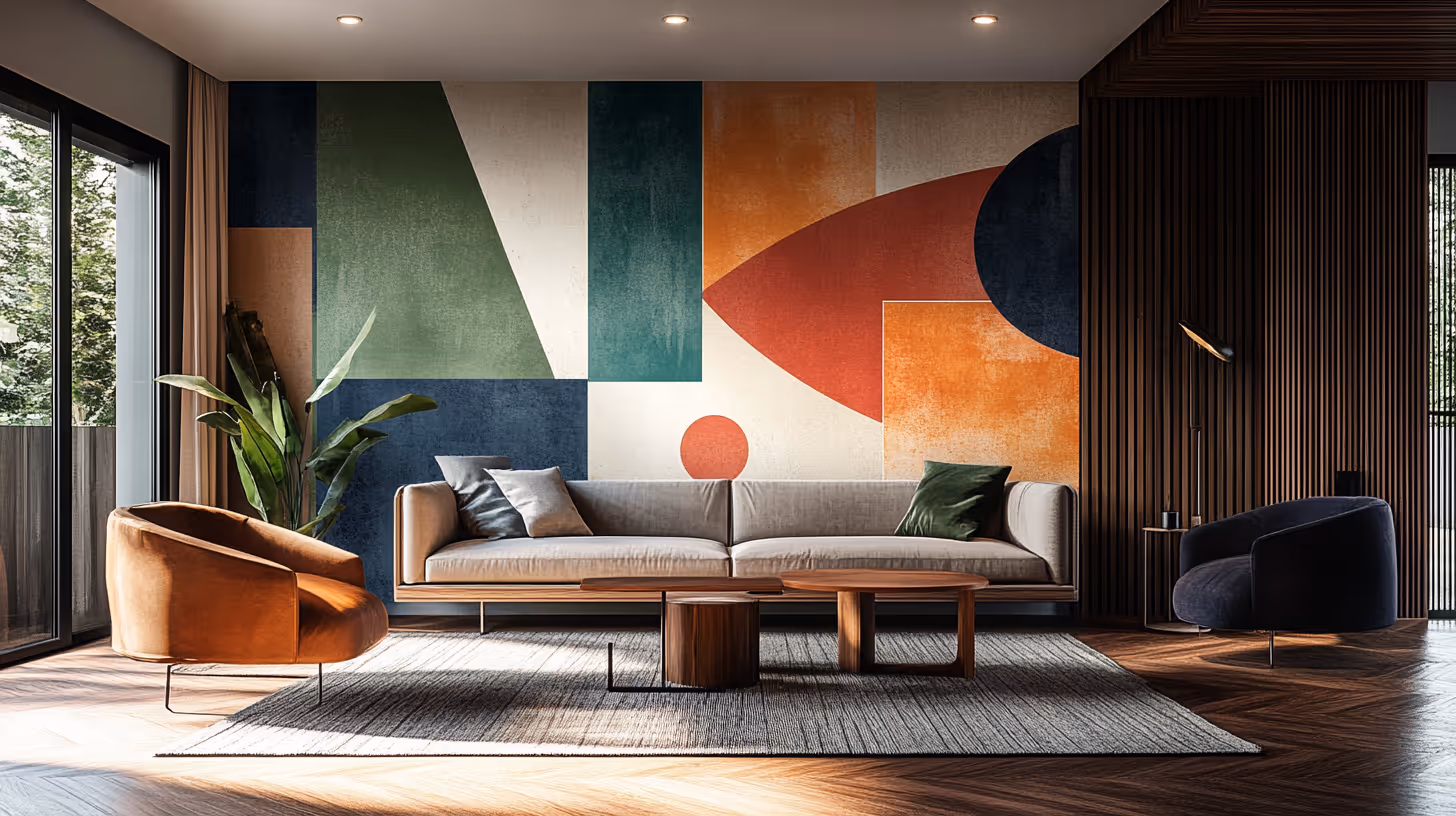 Bold Color Accent Wall wallpaper, inspired by organic textures and natural tones.