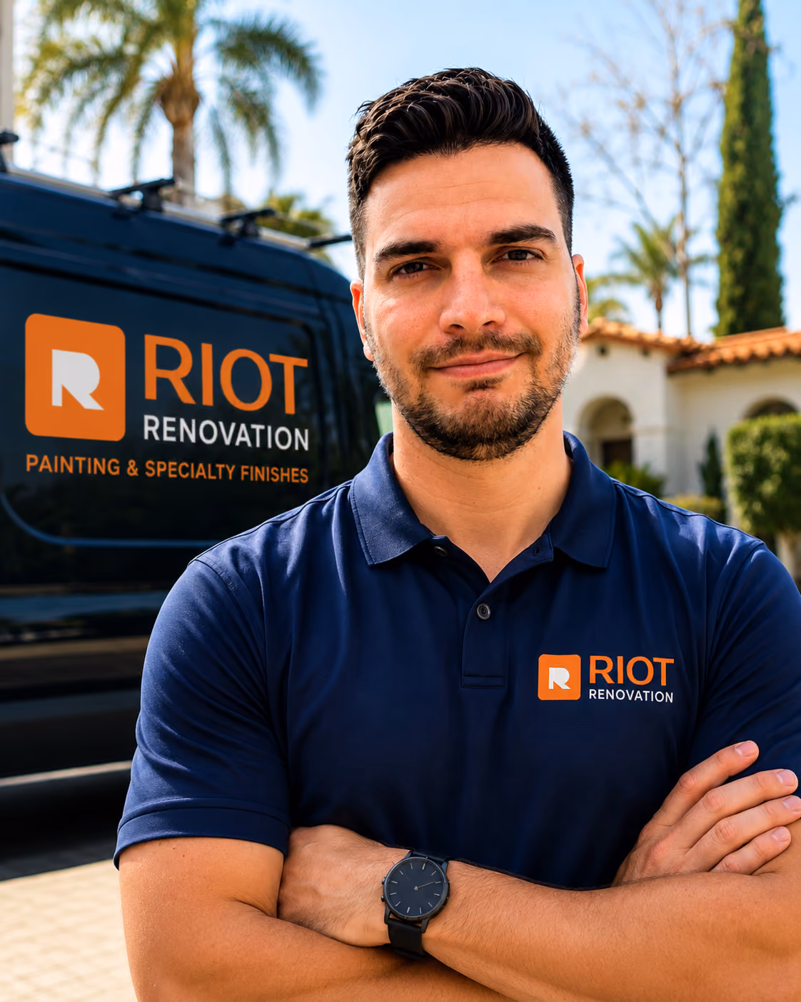 Limewash wall finish in a modern Orange County living room by Riot Renovation.