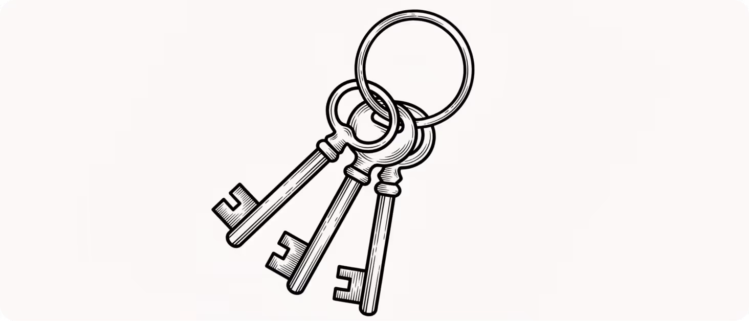 Set of vintage keys illustration