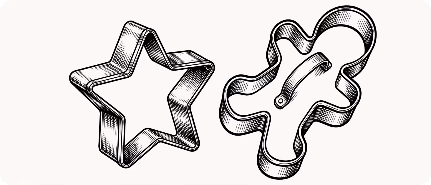 Two cookie cutter shapes illustration
