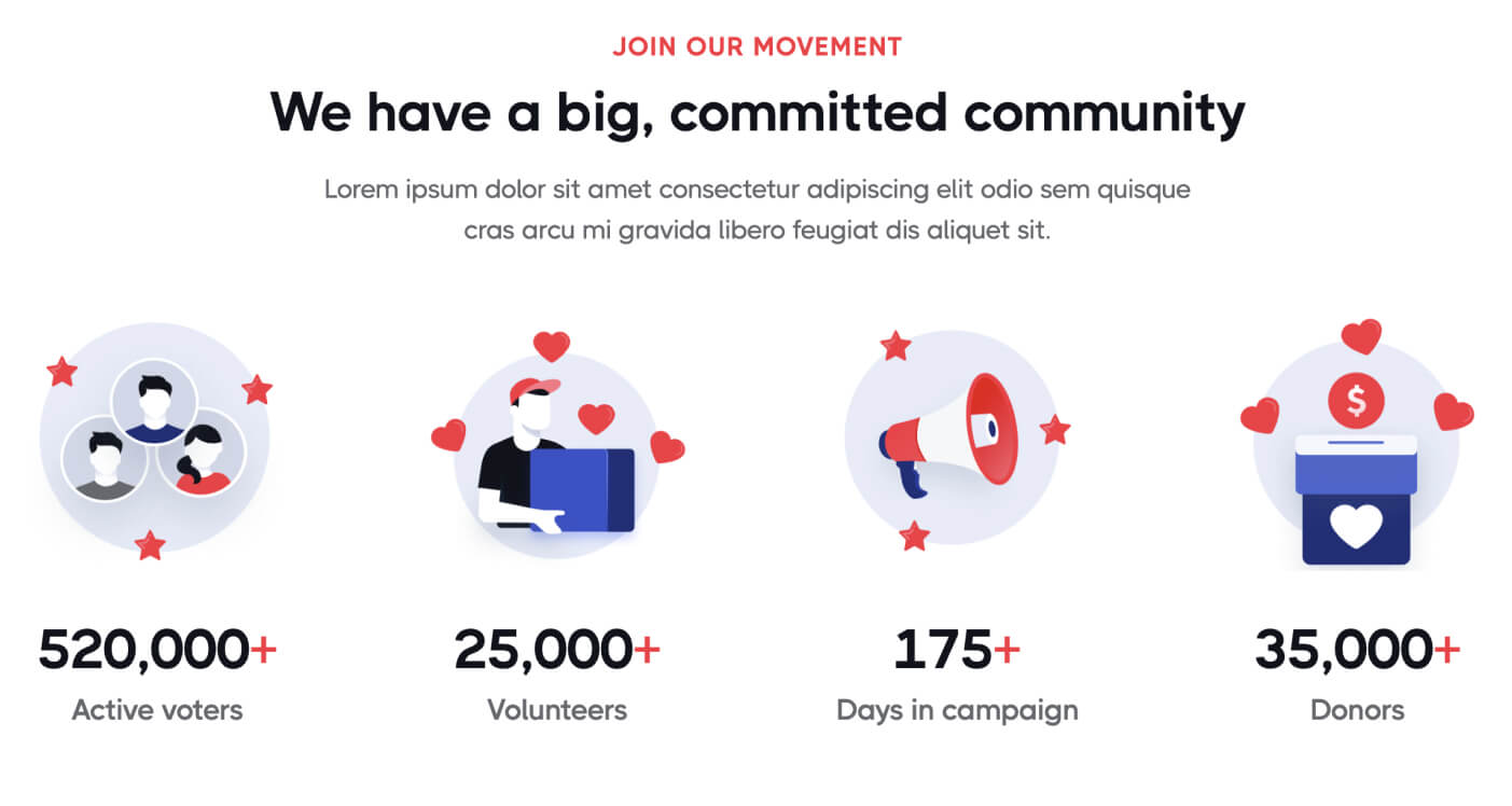 Icons And Graphics - Politician X Webflow Template