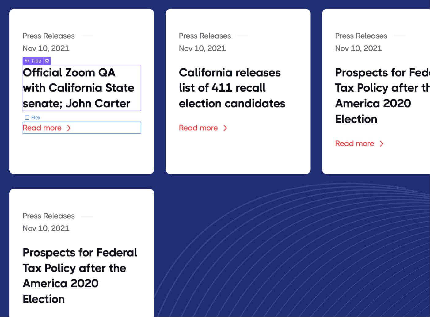 Dynamic Content CMS - Politician X Webflow Template