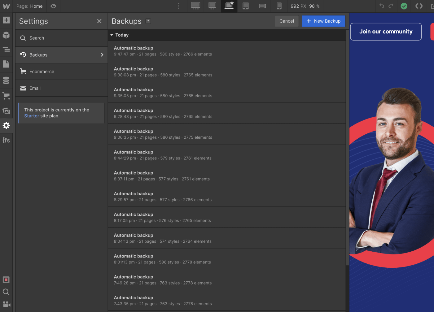 Backups - Politician X Webflow Template