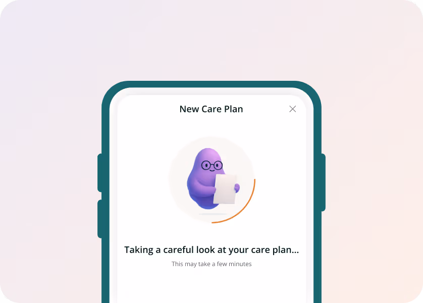 Smiling woman using smartphone, engaging with Nova, MUN Health’s AI support tool.