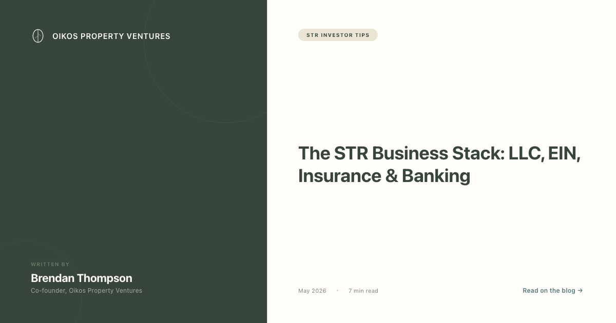 The STR Business Stack: LLC, EIN, Insurance & Banking