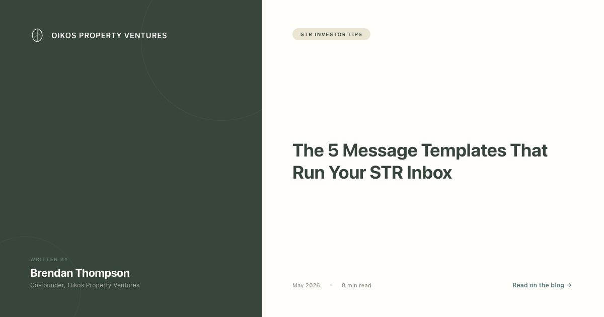 The 5 Message Templates That Run Your STR Inbox