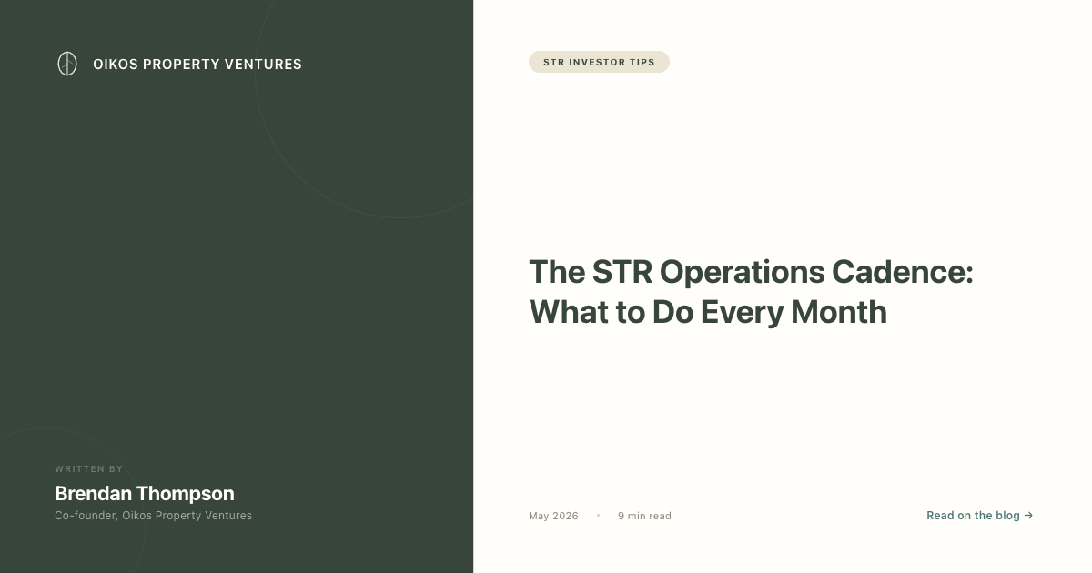 The STR Operations Cadence: What to Do Every Month