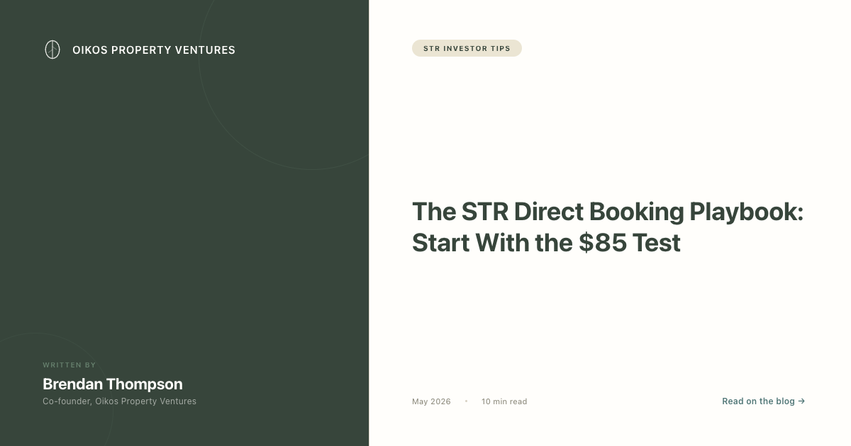 The STR Direct Booking Playbook: Start With the $85 Test