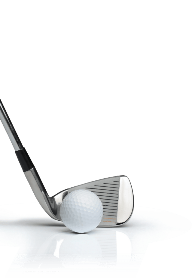 A golf club and golf ball