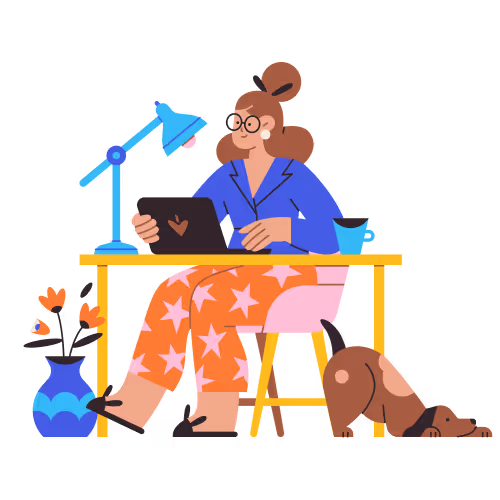 Working From Home Illustrations