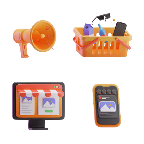 3D Digital Marketing Icons