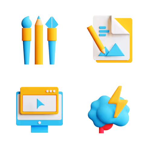 3D Creativity & Technology Icons