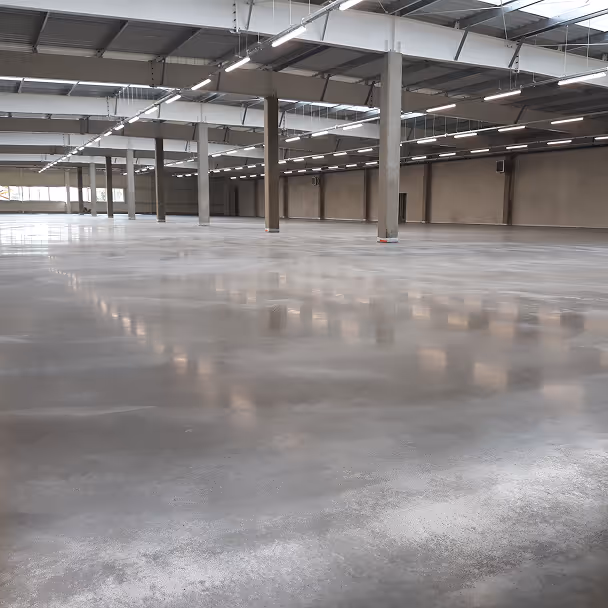 Nowoczesna posadzka betonowa w przestronnej hali magazynowej