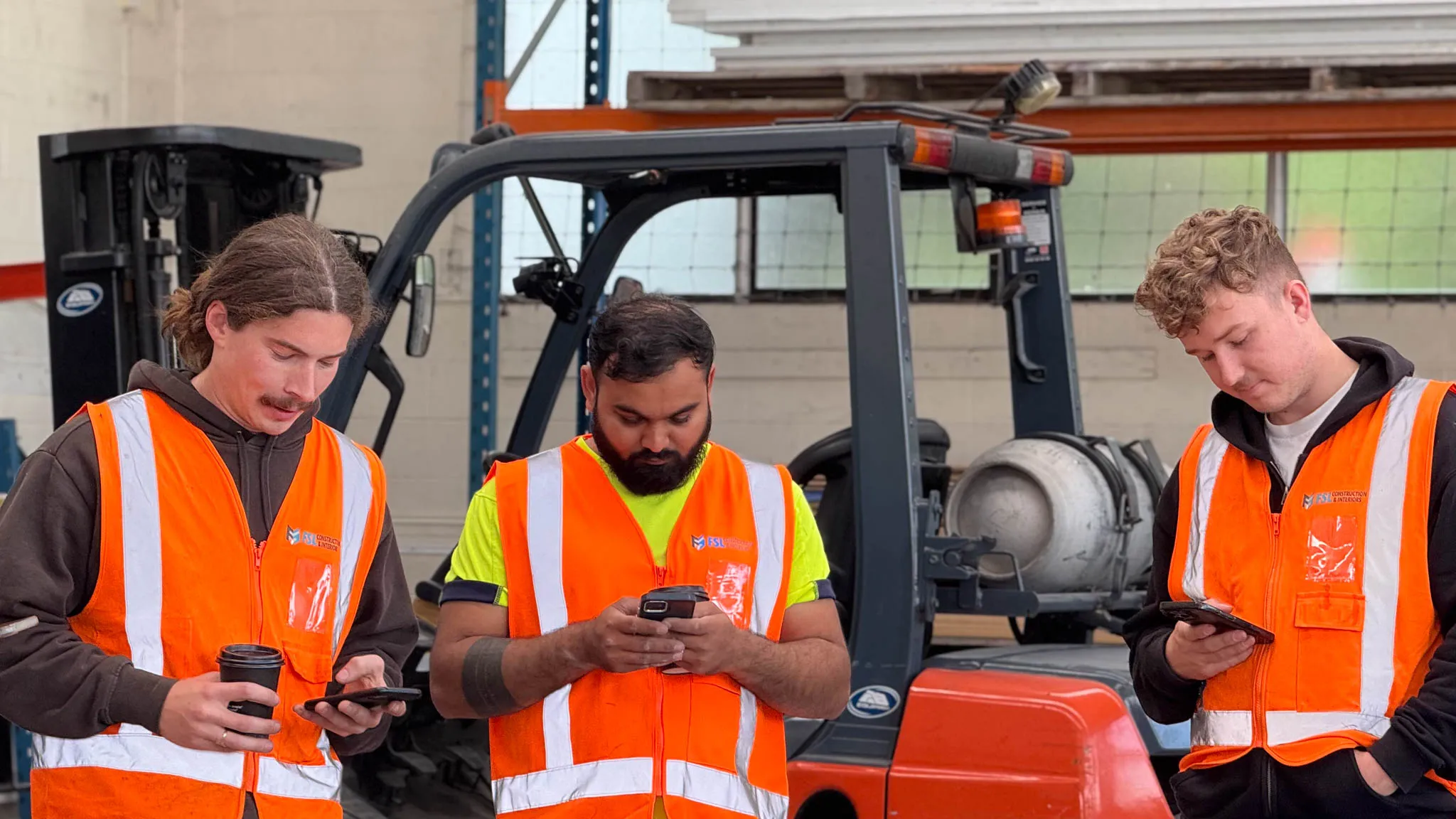 People doing a tailgate meeting