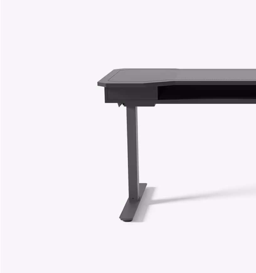 Cyclone height-adjustable gaming desk on white background