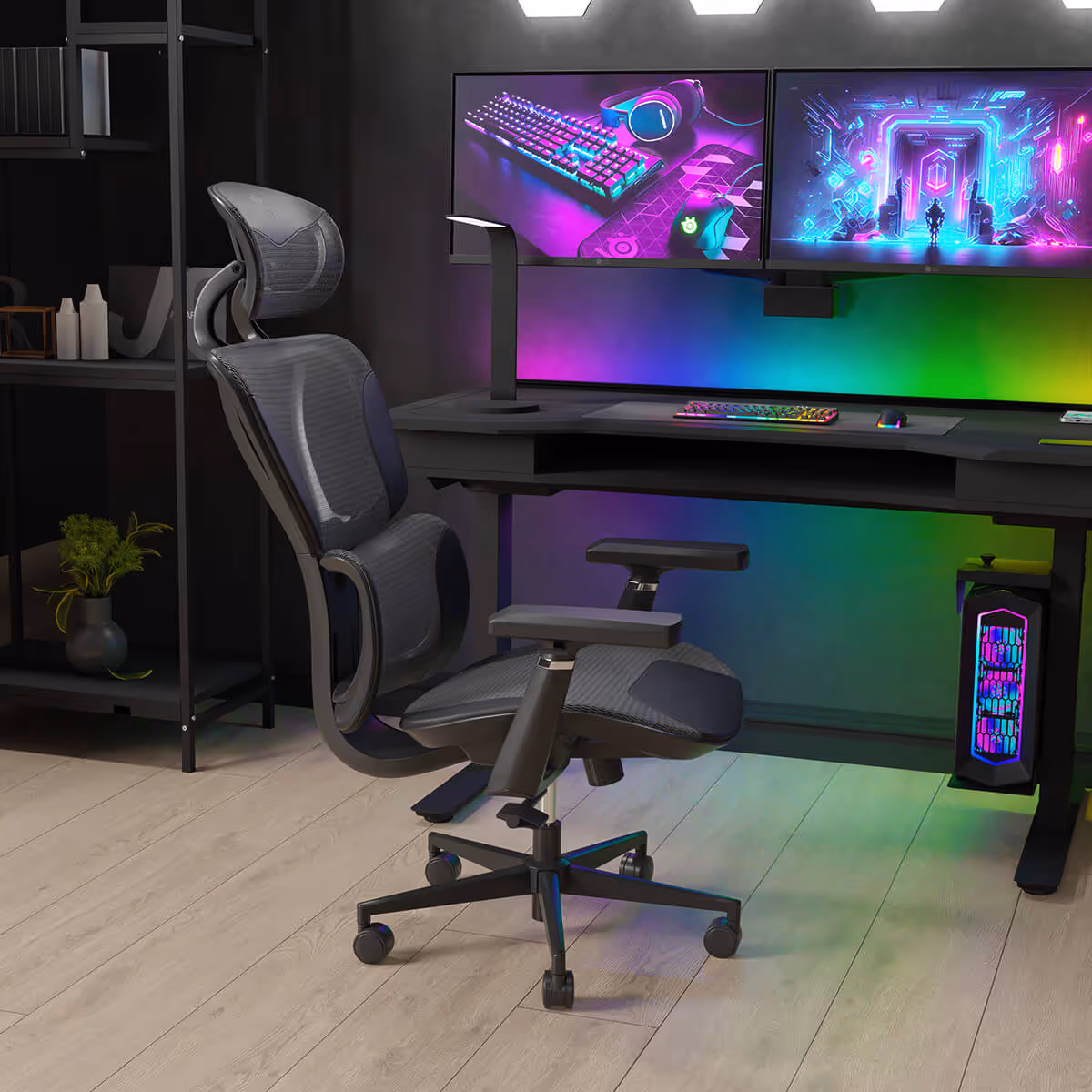 The Avalanche gaming chair tilted back showcasing the lumbar support