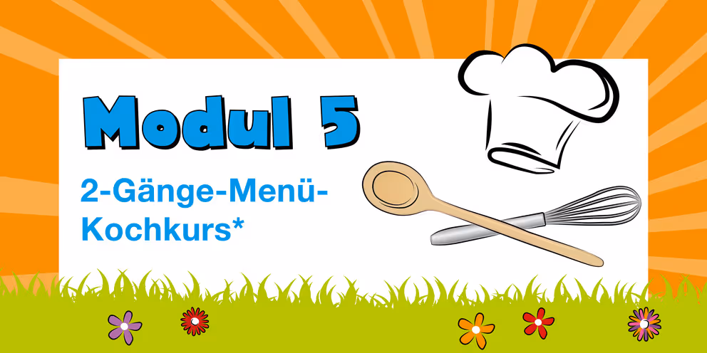 Eine Überschriftgrafik zeigt einen eine Kochmütze, einen Kochlöffel und einen Schneebesen..