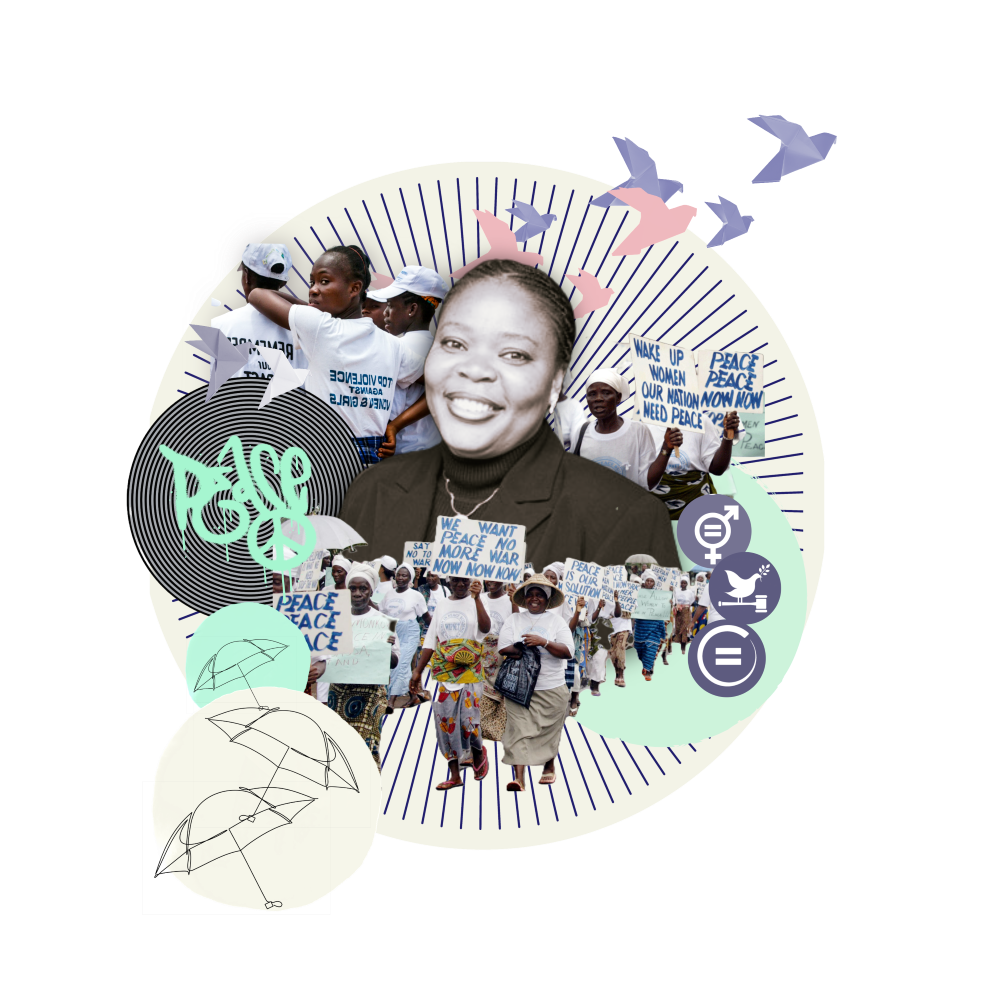 Leymah Gbowee_WLAMP_liberia peace_Collage from my Better Future collection, featuring images and figures behind consensus-based coordination that inspired me