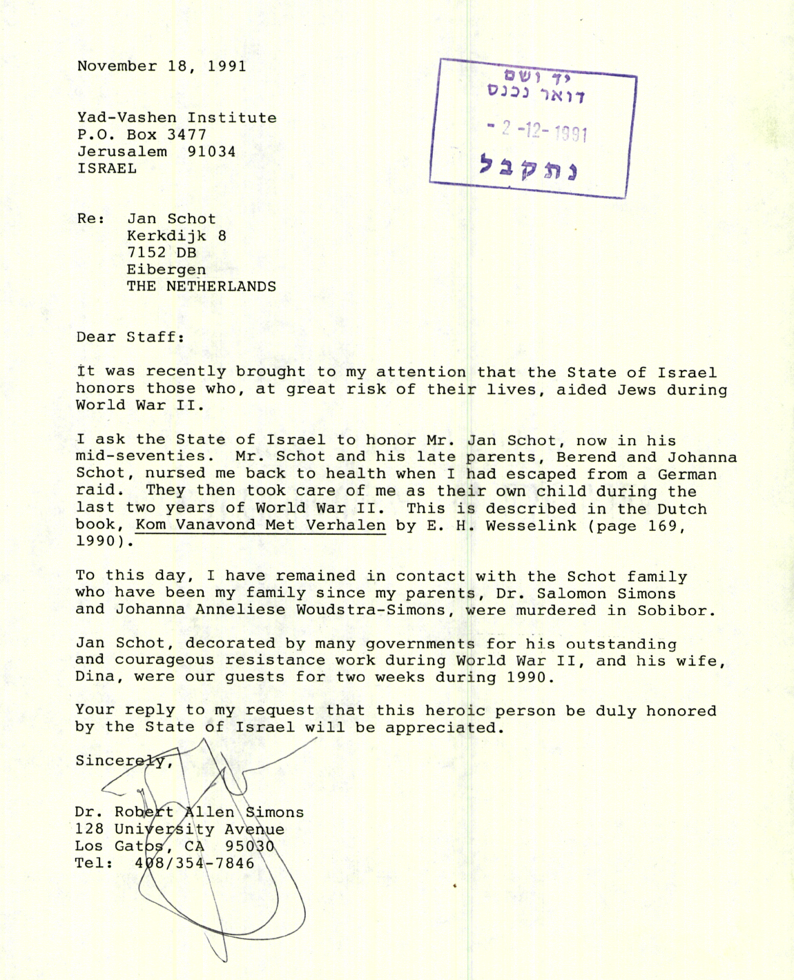 a document from the digital database of the righteous among the nations