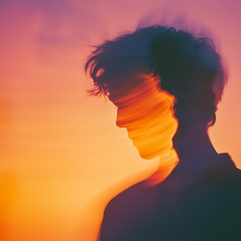 we are nested within layered social systems_thoughts and ideas reflected in dreamy scenes and double-exposure effect