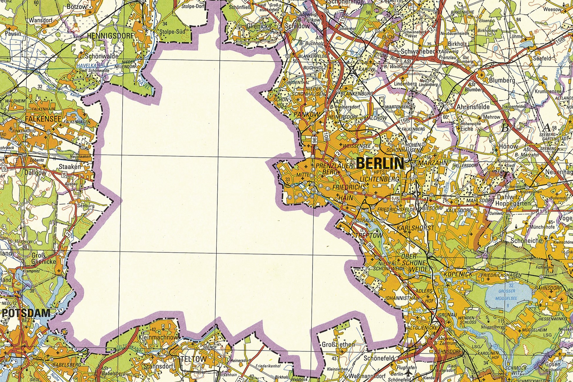 West Berlin as it “appeared” in the East German cartographic imagination in 1988, Jesse Coburn