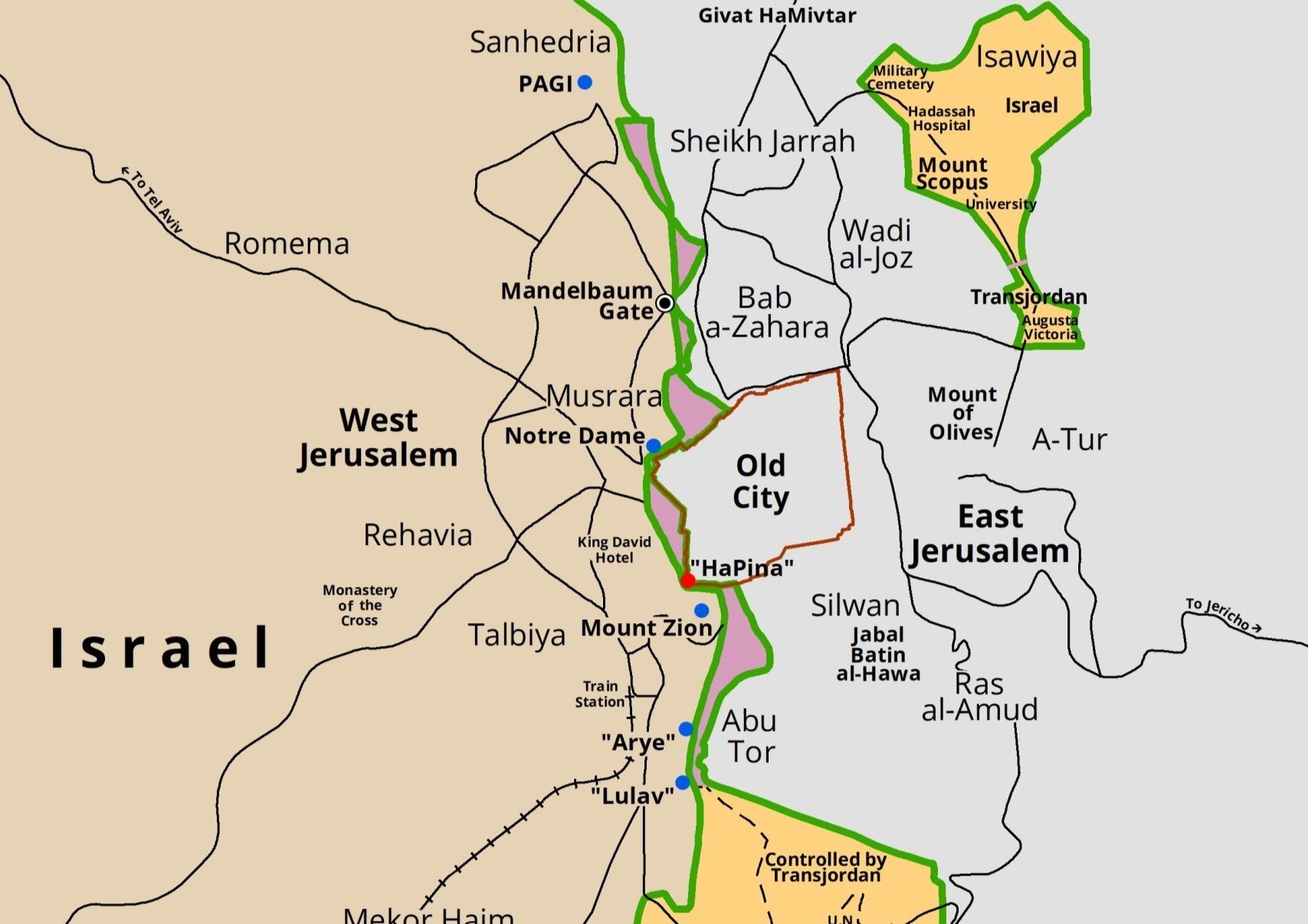 Border lines Jerusalem 1949, Shaul Arieli