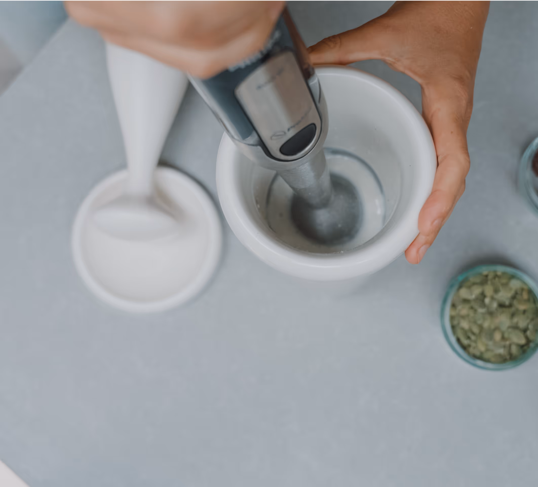 Mix alles met een staafmixer