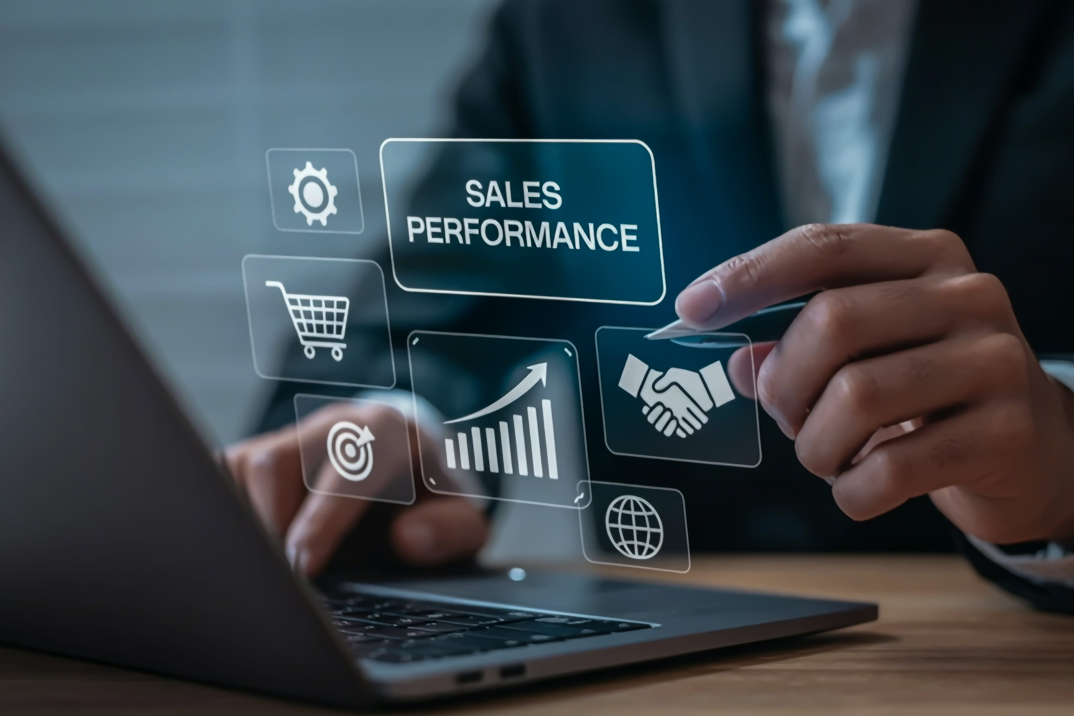 Digitale Sales Performance Visualisierung als Symbol für messbare Erfolge durch LLM-Optimierung